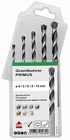 Keil Primus zestaw wierteł do granitu,  4,0 / 5,0 / 6,0 / 8,0 / 10,0 mm