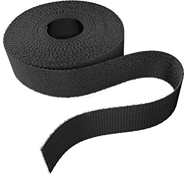 KabelDirekt Kable bezpośrednie 1047 na rzepy opaska kablowa, rolka do kabli, 20 MM X 10 m Czarny 1047