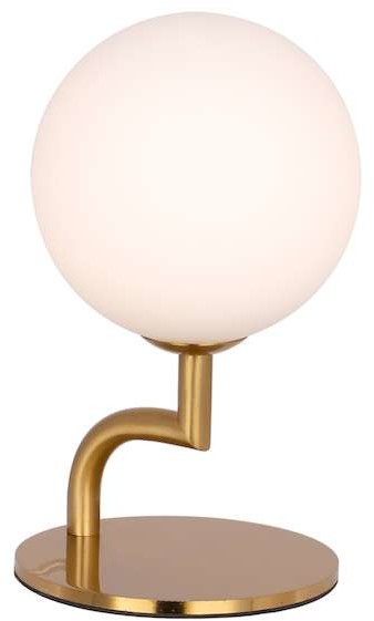 COPEL Stołowa LAMPA loft CGBRANCHTAB COPEL szklana LAMPKA kula stojąca na biurko mosiężna biała CGBRANCHTAB