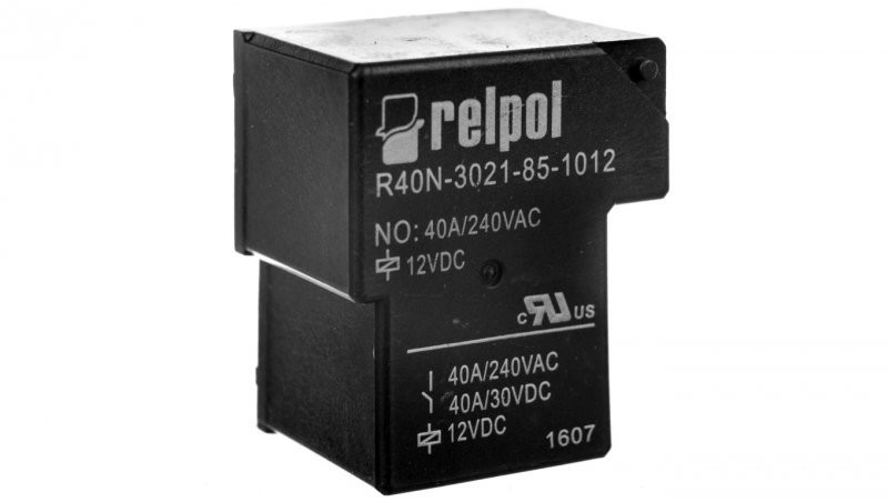Relpol Przekaźnik przemysłowy 1Z 40A 12V DC PCB R40N-3021-85-1012 2614739 2614739