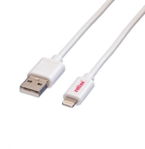 Apple ROLINE 11028326 USB 2.0 Sync/kabel do ładowania do urządzeniami wyposażonymi w złącze Lightning, 0,15 m Biały 11028326