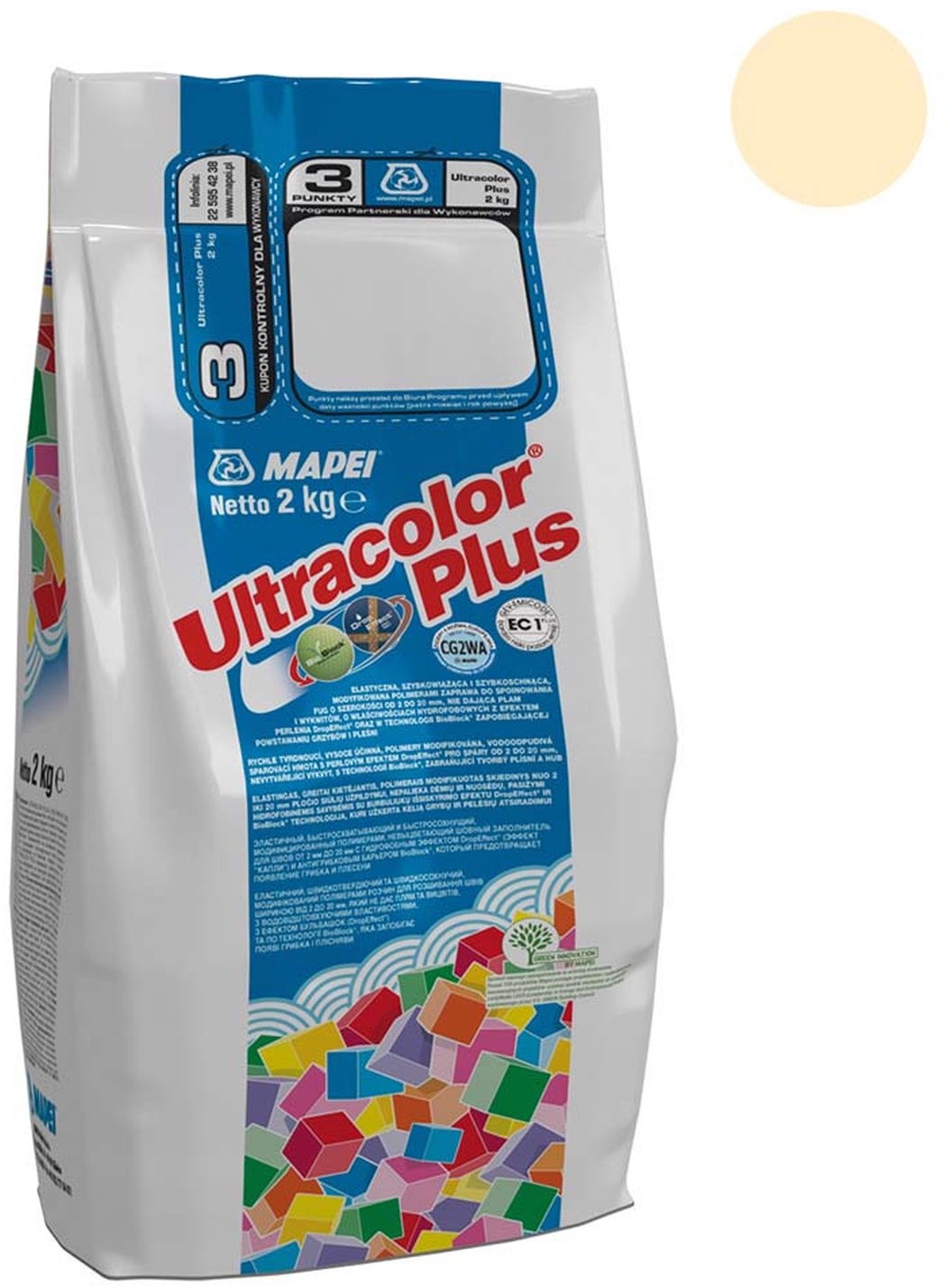 Mapei Fuga elastyczna UltraColor Plus 131 wanilia 2 kg