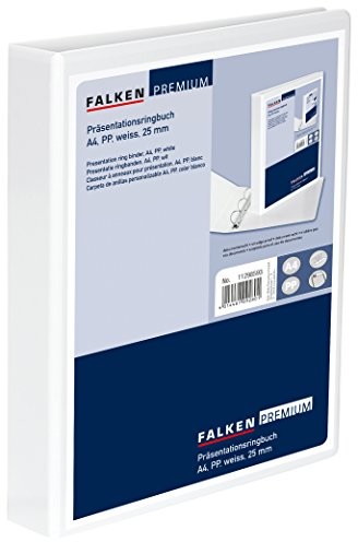 Falken tworzywo sztuczne zewnętrzny pierścieniowy z tworzywa sztucznego Presentation segregatorów do formatu DIN A4 Biały, biały 25mm 11298593
