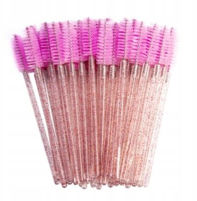 Szczoteczka Spiralka Do Rzęs Zestaw Brokat 50 Szt