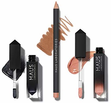 Haus Laboratories HAUS LABORATIES By Lady Gaga: HAUS OF COLLECTIONS | zestaw do makijażu z torbą, płynnymi cieniami do powiek, pomadką do ust i błyszczykiem do ust, w 9 zestawach, wegański i nie testowany na zwierzętac