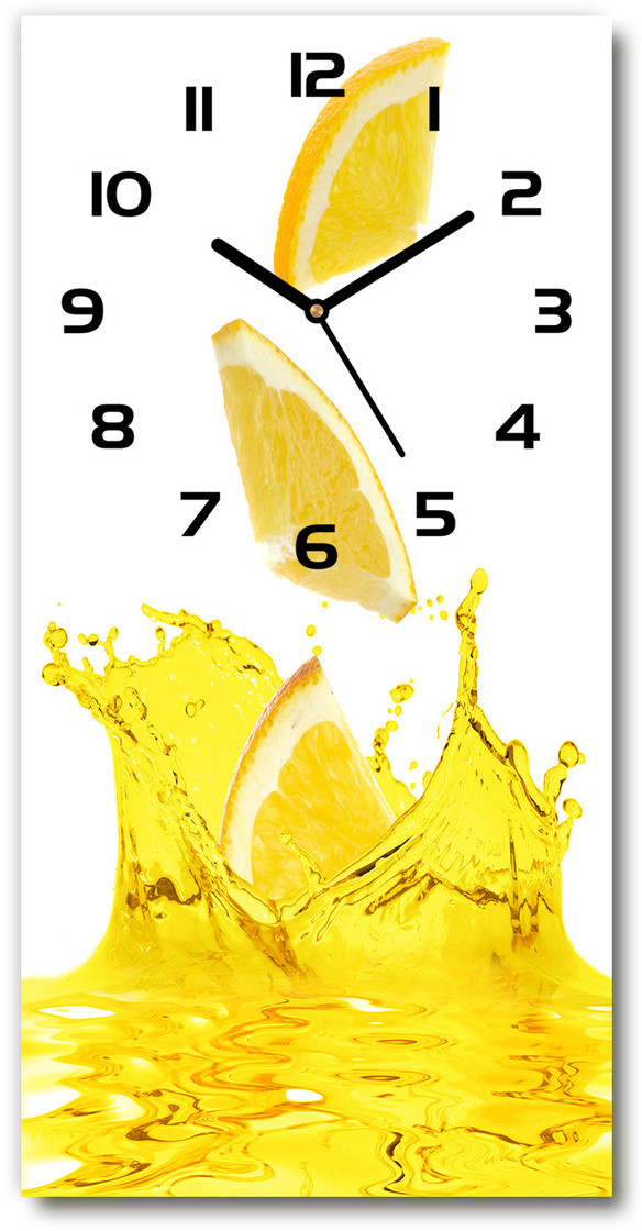 Zegar szklany ścienny Cytrynowy sok