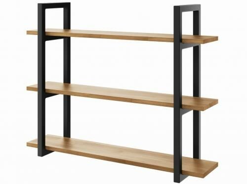 S&w Design Półka wisząca Industrial Loft D3 60-160cm Metal i Dąb PW30002080D