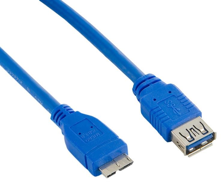 4world Kabel USB 3.0 AF- Micro BM 4.0m niebieski AK4WOKU00000041