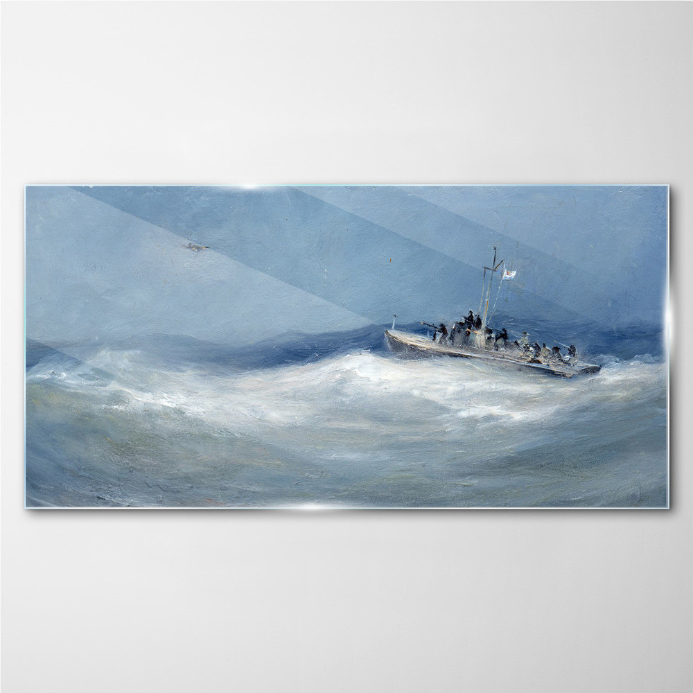 PL Coloray Obraz Szklany Malarstwo ocean morze statek 120x60cm