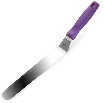 Ibili Łopatka kątowa do tortów 22 cm 737925 stal nierdzewna INOX 18 10 fioletowa