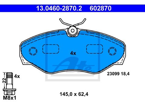 ATE Klocki hamulcowe - komplet 13.0460-2870.2