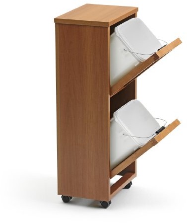 ARREDAMENTI ITALIA arreda menti Italia podwójne pojemnik na odpady, z litego drewna bukowego, 36 x 84 x 26 cm 872-CW