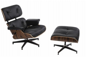 D2.Design Fotel Vip z podnóżkiem czarny/rosewood /standard base 217887