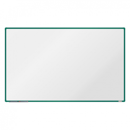 boardOK Biała magnetyczna tablica boardOK, 200 x 120 cm, zielona rama VOK200120-1400