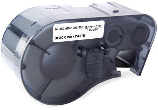 Brady Brady MC-1000-595-WT-BK, samolepicí vinyl, 25.40 mm x 7.62 m, czarny druk / biały podkład, taśma zamiennik