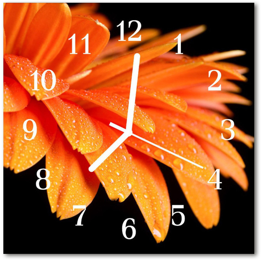 tulup pl Zegar szklany kwadratowy Gerbera 30x30cm