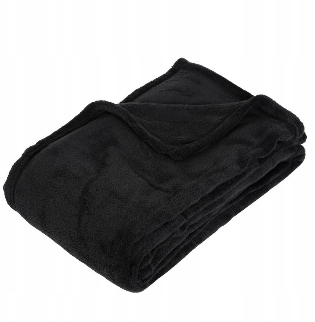 Koc z mikrofibry 150x125 cm czarny