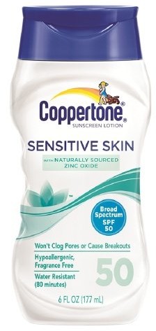 Sensitive Skin Sunscreen Lotion SPF 50 coppertone Sensitive Skin sunscreen Lotion, SPF 50 6 FL OZ (177 ML) (Pack of 2) by Sensitive Skin sunscreen Lotion SPF 50 1