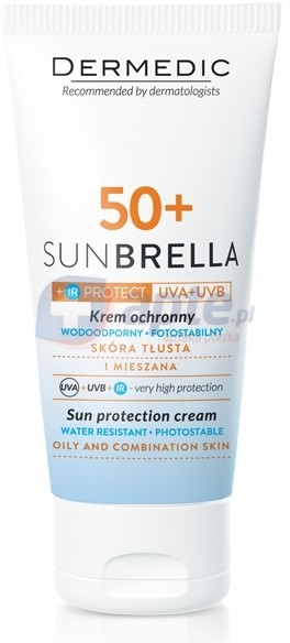 Biogened Dermedic Sunbrella SPF 50+ krem ochronny UV+IR skóra tłusta i mieszana 50g