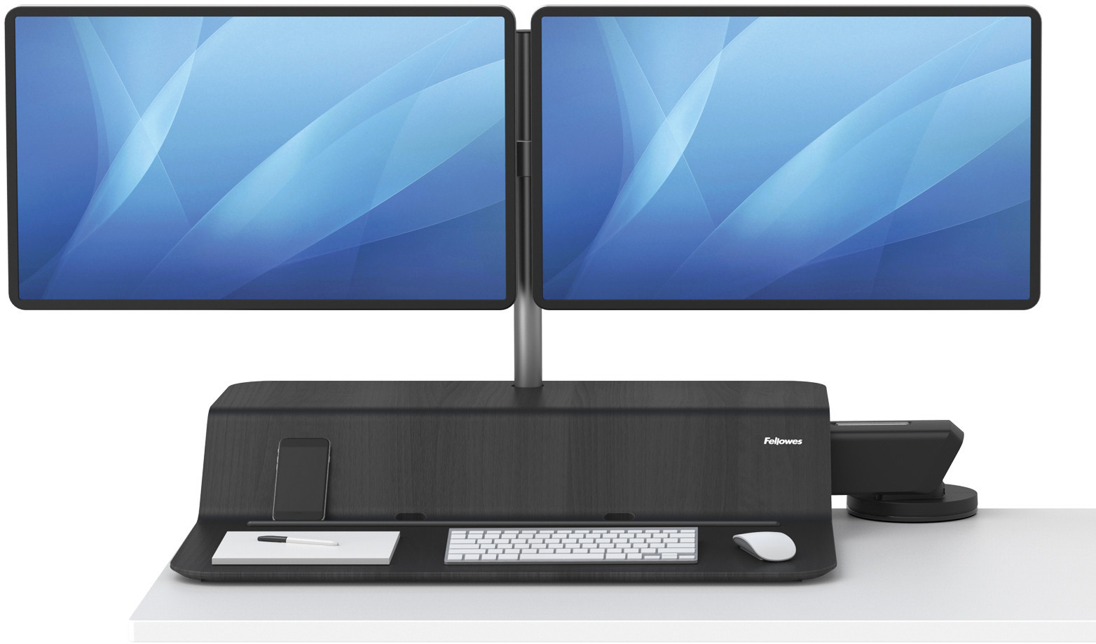 Fellowes Stanowisko do pracy Sit-Stand Lotus RT - czarne na 2 monitory STP.038