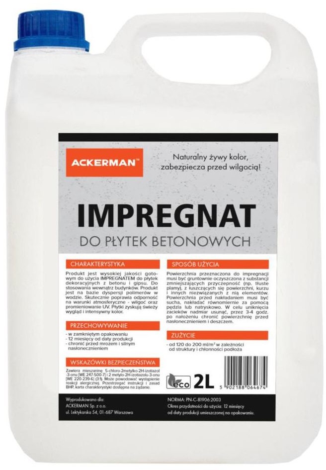 ACKERMAN Impregnat do płytek betonowych i gipsowych 2 litrów Ackerman