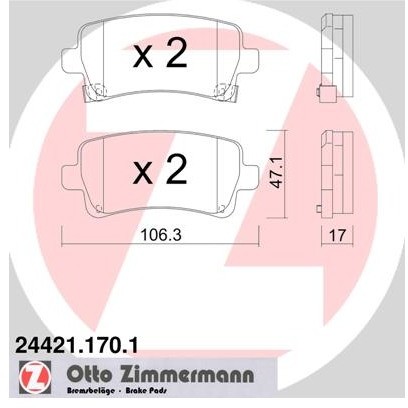 ZIMMERMANN Klocki hamulcowe - komplet 24421.170.1