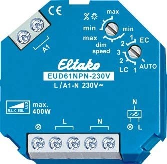 Eltako uniwersalnym uchwytem ściemniacza do 400 W, ESL od do 400 W i LED do 400 W, 1 sztuki,: > zasilanie: 230 V, Power MOSFET-230 V