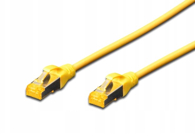 Kabel Patchcord cat 6a S/ftp Lszh 0,5 m żołty