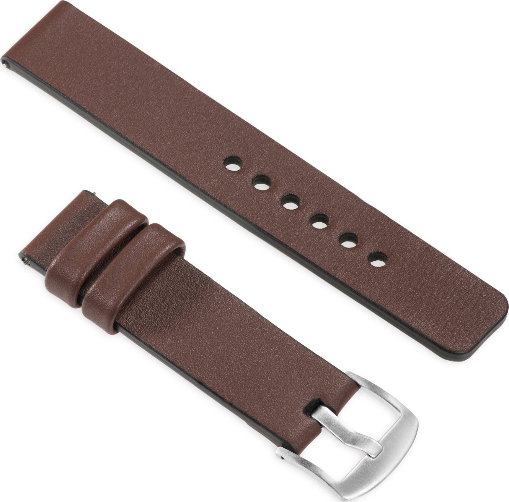 moVear Polski Elegancki Skórzany pasek 20mm do Samsung Galaxy Watch 3 41mm Active 2 1 | Brązowy uBand S1 Standard 1585-uniw