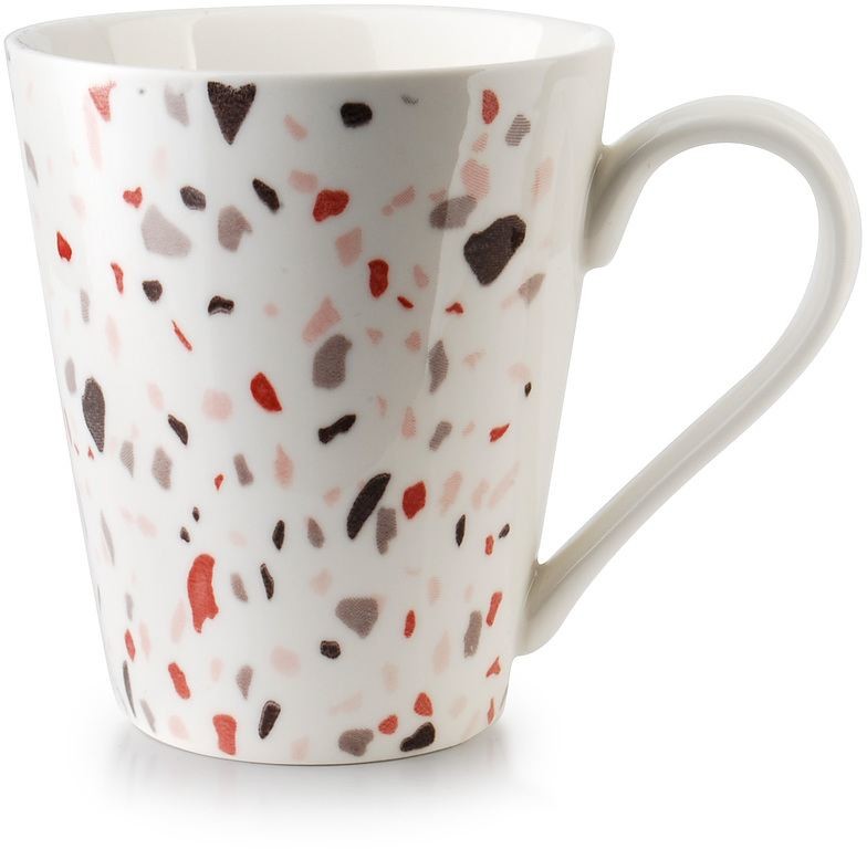 Affek Design Kubek Porcelanowy Terrazzo Biały 350 Ml