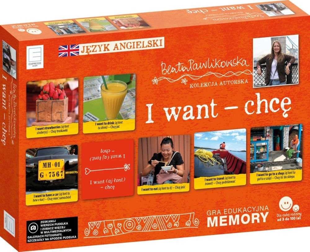 Edipresse Książki Gra edukacyjna Memory językowe: I want - chcę