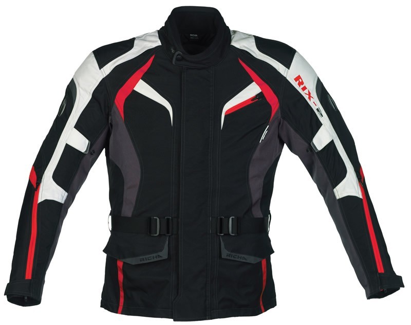 RICHA - ODZIEŻ I OBUWIE MOTOCYKLOWE RICHA RIX-2 Męska tekstylna kurtka motocyklowa z membraną czerwona : Rozmiar - XL 2RIH400/XL