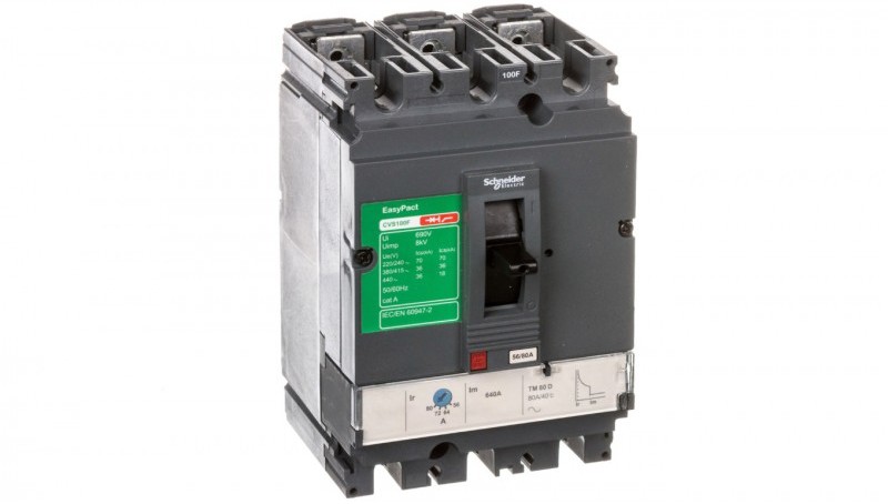 Schneider ELECTRIC Wyłącznik mocy 80A 3P 36kA EasyPact CVS100 TM80D LV510336 LV510336