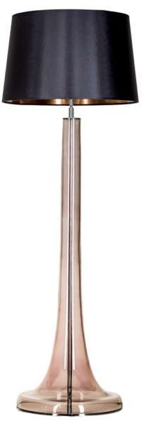 4concepts Stojąca LAMPA podłogowa ZURICH TRANSPARENT COPPER L213382256 abażurowa OPRAWA do salonu czarna L213382256