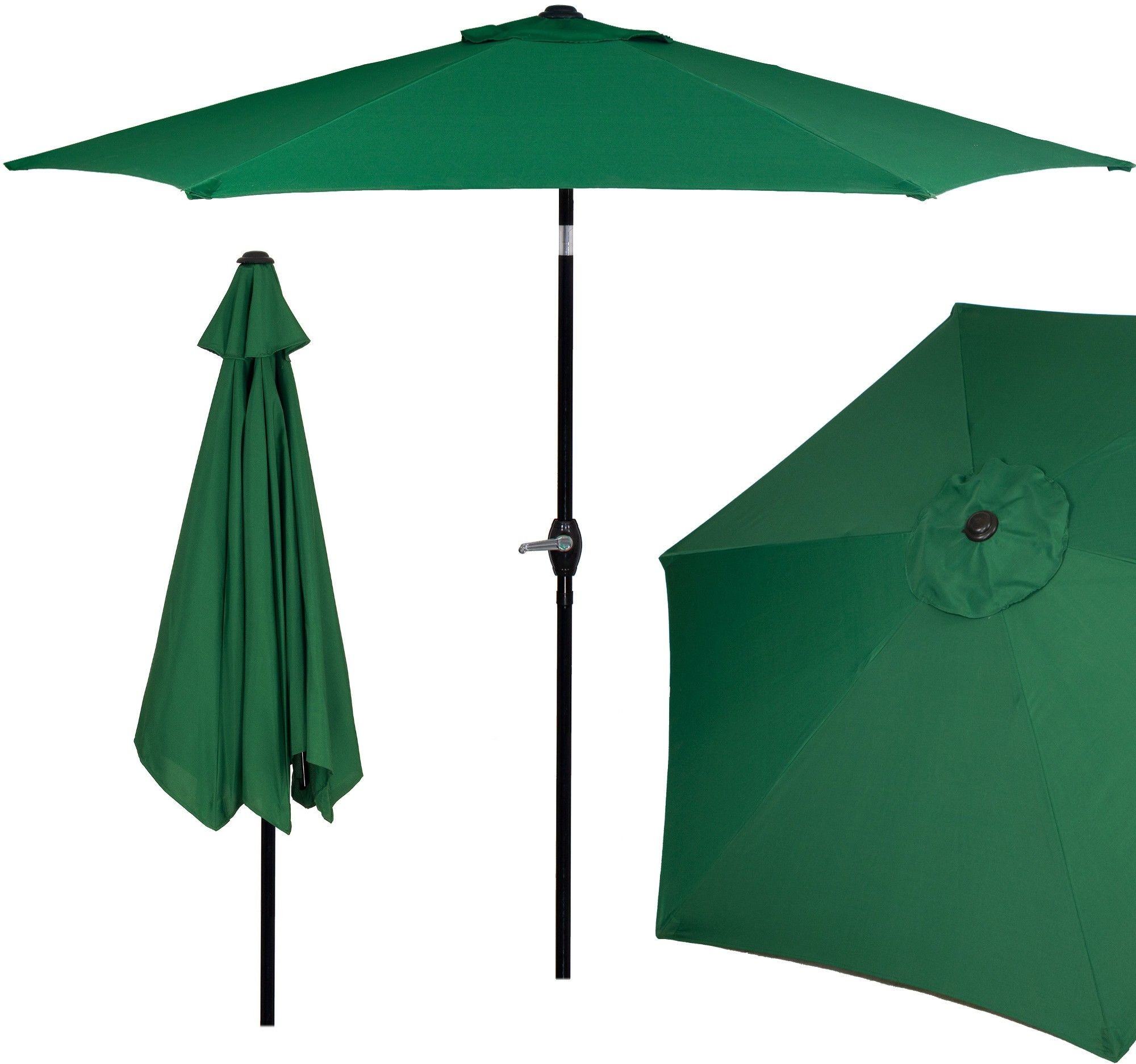 Springos Parasol ogrodowy 260 cm składany na balkon duży zielony GU0014