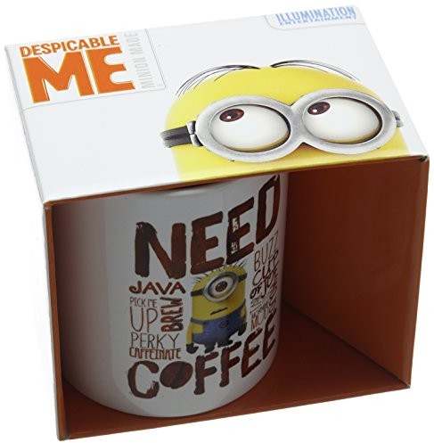 Pyramid International MG23092 kubek ceramiczny z napisem Need Coffee, wielokolorowy, wymiary: 8,5 x 12 x 10,5 cm MG23092