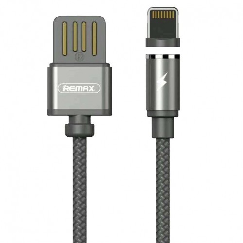 Remax Gravity RC-095i magnetyczny kabel USB / Lightning z lampką LED 1M 1A czarny