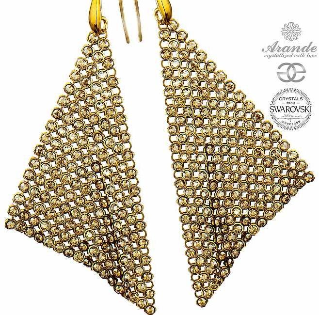 Swarovski KOLCZYKI GOLDEN MESH ZŁOTE SREBRO