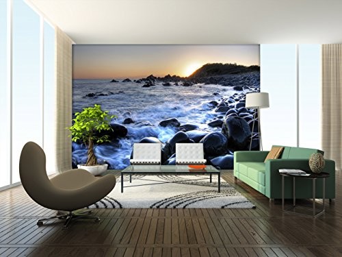 AG Design FTS 1311 zachód słońca na morza, fototapeta  360 x 254 cm  4 części papieru, papier, wielokolorowa, 0,1 x 360 x 254 cm FTS 1311