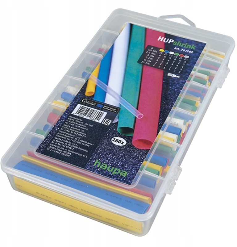 Haupa rurki termokurczliwe komplet 160 elementów