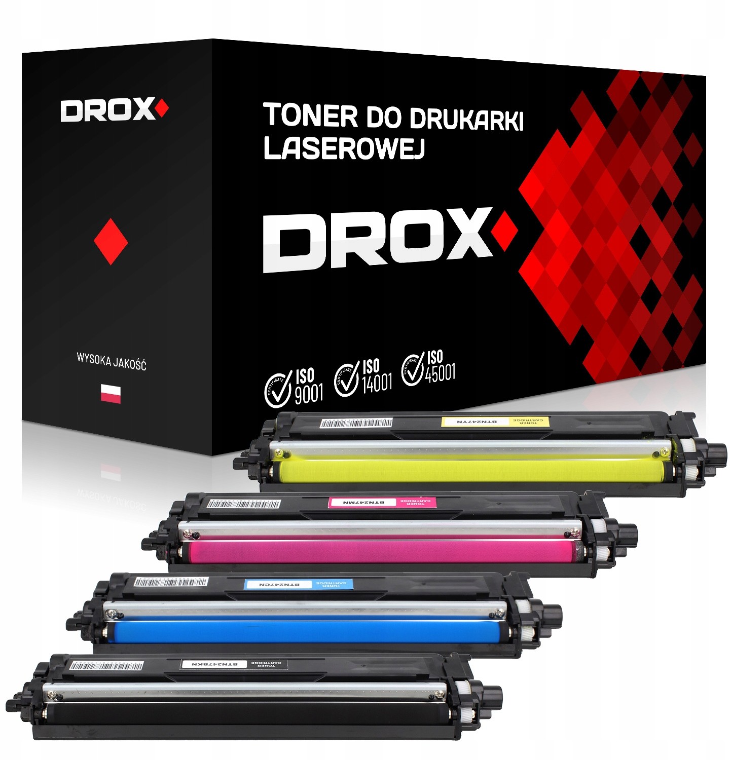 4x tonery Cmyk TN247 TN243 do Brother DCP-L3510CDW