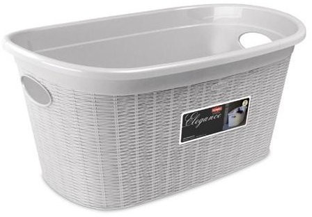 Stefanplast Stefan Plast Elegance kosz na pranie, tworzywo sztuczne, biały, 38 x 58 x 28 cm 30210