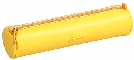 Rhodia 318993C piórnik okrągły (21,5 x 5 cm, sztuczna skóra, elegancki i praktyczny, zamek błyskawiczny i uchwyt do uchwytu, idealny do podróży) 1 sztuka, czerwony 318996C