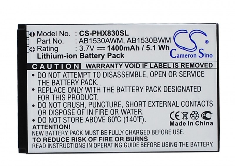 Cameron Sino Philips Xenium T910 AB1530AWM 1400mAh 5.18Wh Li-Ion 3.7V