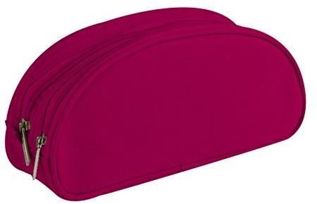 Clairefontaine 8344 °C piórnik owalne 2 kieszenie Textil 22 x 2 x 10 cm, himbee rrosa 8344C