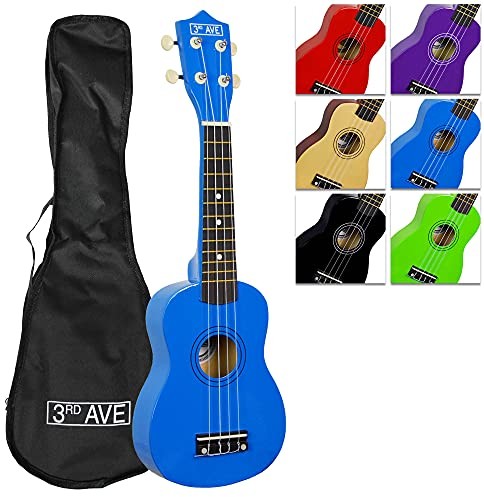 3rd Avenue 3rd Avenue Ukulele sopranowe dla początkujących z futerałem  wykończenie niebieskie STX40BU