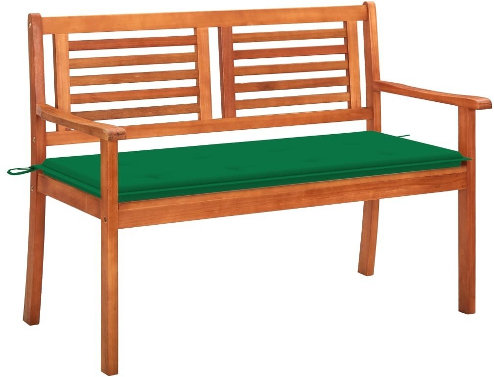 vidaXL 2-os. ławka ogrodowa z poduszką, 120 cm, lity eukaliptus 3060974