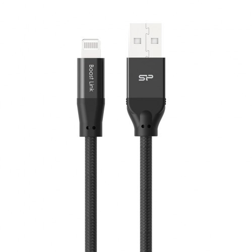 Silicon Power Kabel USB - Lightning  LK35AL 1M Mfi Nylon oplot Black SP1M0ASYLK35AL1K