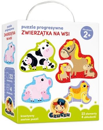 Bright Junior Media Puzzle progresywne Zwierzątka na wsi 2+