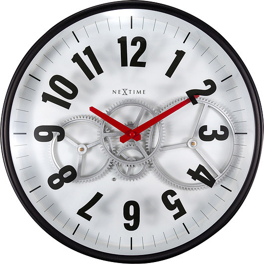 Nextime Zegar ścienny Modern Gear Clock biały 3259WI
